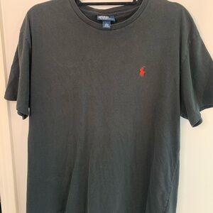 Polo by Ralph Lauren Men’s Black Short Sleeve Tee with Red Pony Logo